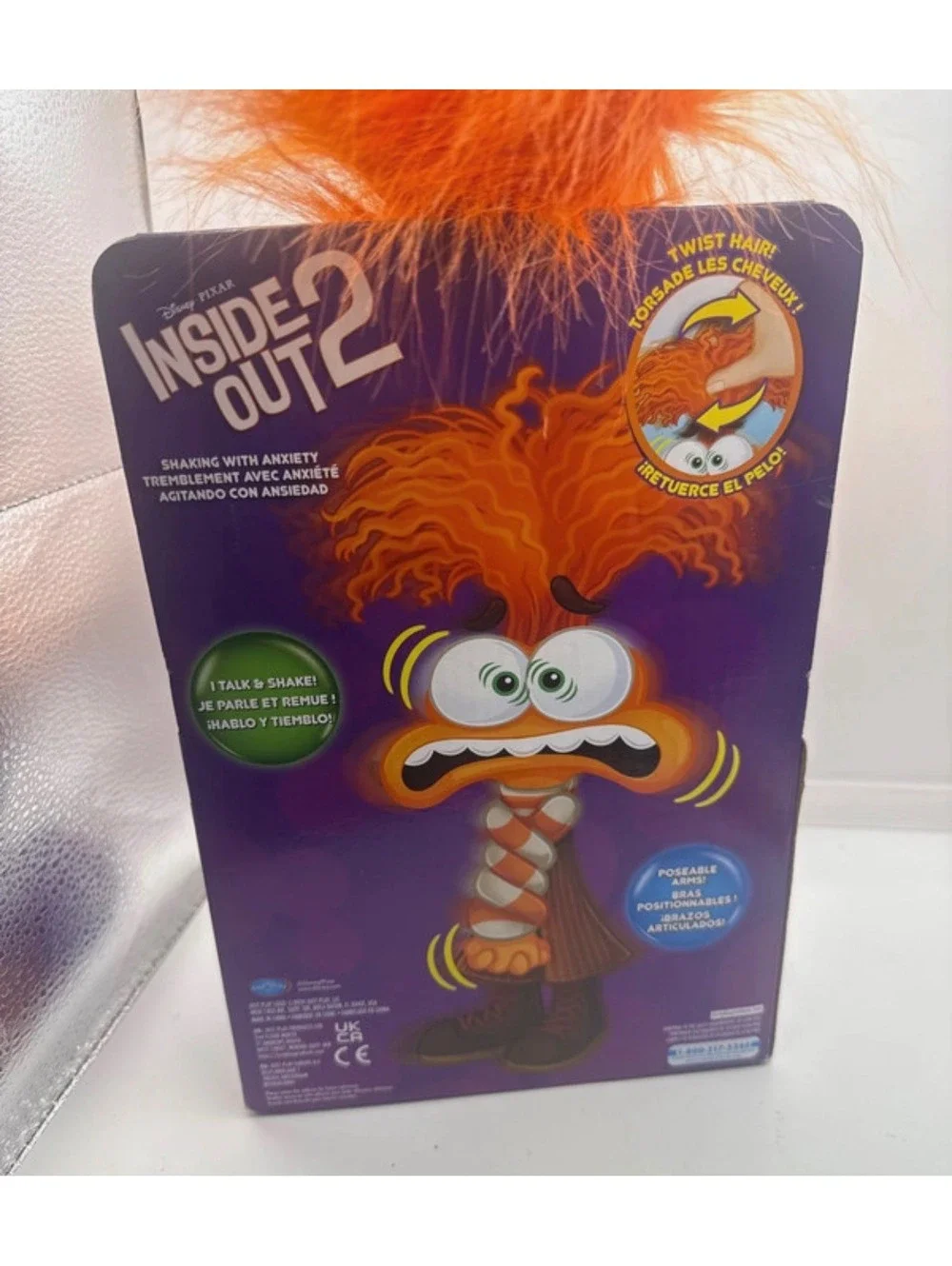 Inside Out 2 Talking Anxiety Plush Doll with Twistable Hair